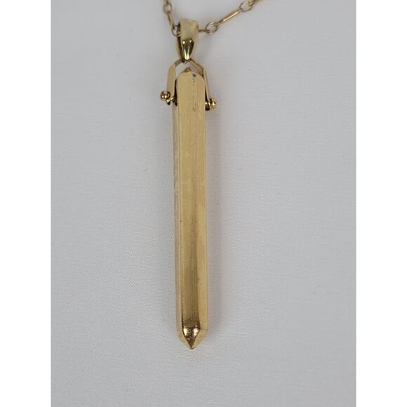 Stella & Dot Gold Tone Rebel Drop Pendant Chain Necklace Losbter Closure 30" - Picture 2 of 5